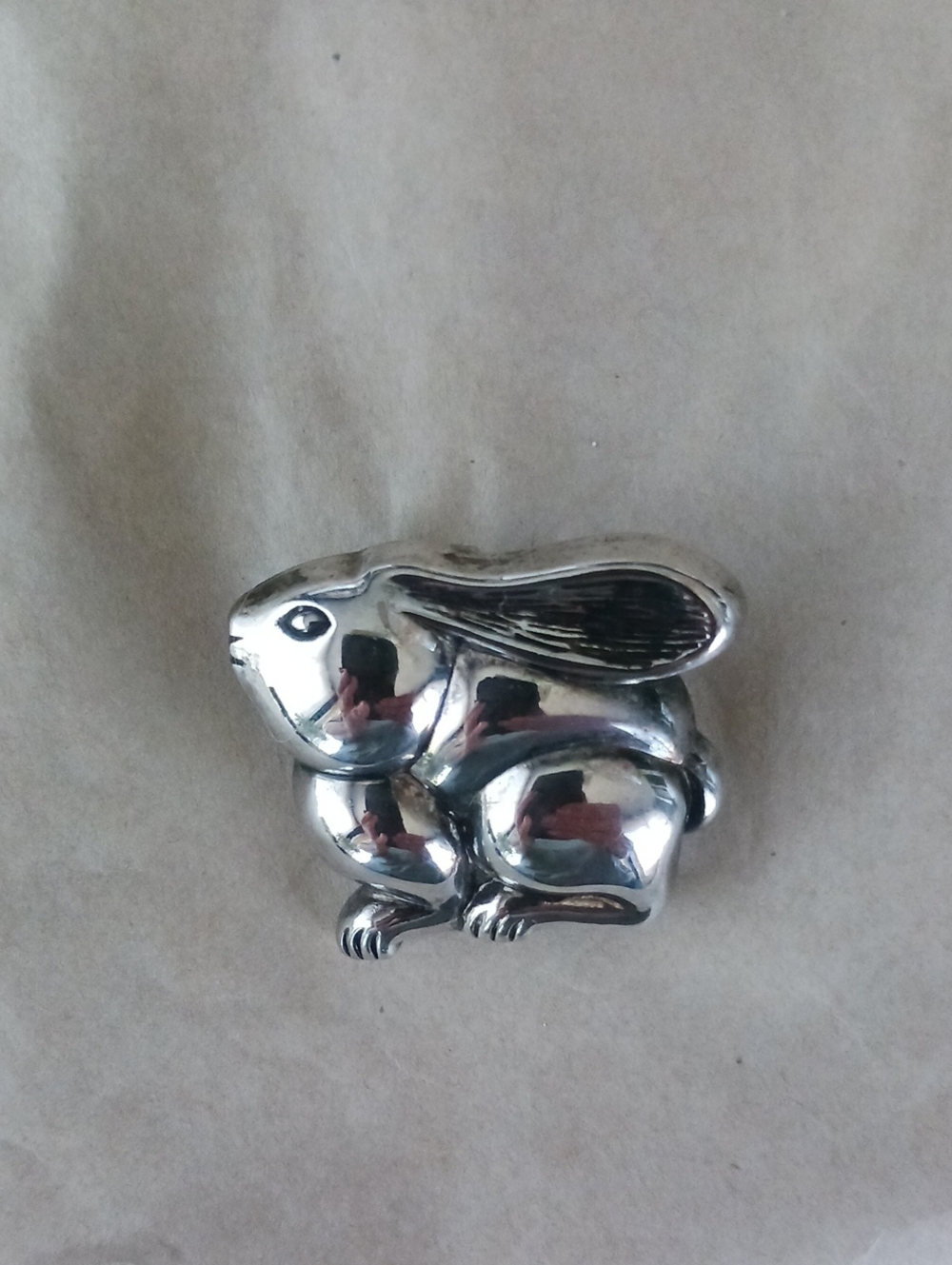 Vtg Puffy Bunny Pendant/Brooch In Very Good Condition